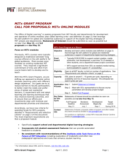 MITx GRANT PROGRAM CALL FOR PROPOSALS