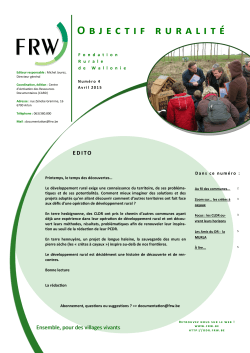 Objectif RuralitÃ© - Fondation Rurale de Wallonie