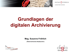 Digitale Archivierung... - OeGDI â Gesellschaft fÃ¼r Dokumentation