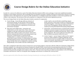 OEI Course Design Rubric - Online Education Initiative