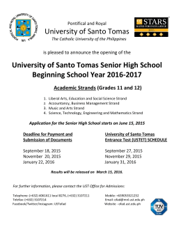 University of Santo Tomas Senior High School Announcement