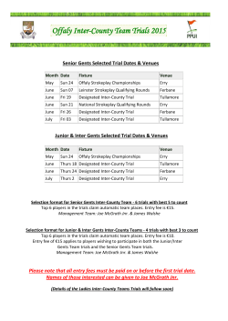 Offaly Inter-County Team Trials 2015