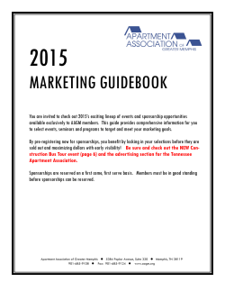 2015 Marketing Guide - Apartment Association of Memphis