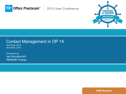 Contact Management in OP14 April 23rd, 2015