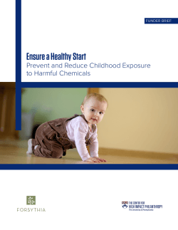 Ensure A Healthy Start: Prevent And Reduce Childhood Exposure