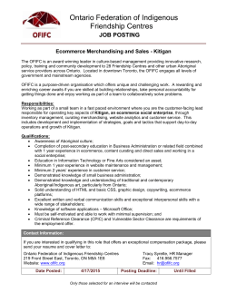 job posting - Ontario Federation of Indian Friendship Centres