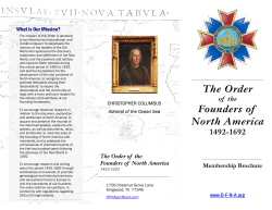 OFNA Membership Brochure - Order of the Founders of North America
