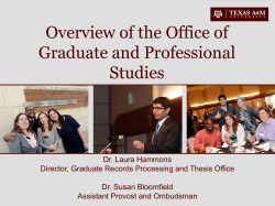 OGAPS Overview - Office Of Graduate Studies