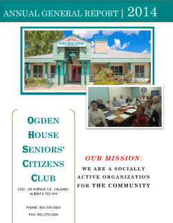 annual general report - Ogden House Senior Citizens Club
