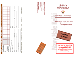 to order YOUR Legacy Brick today!!