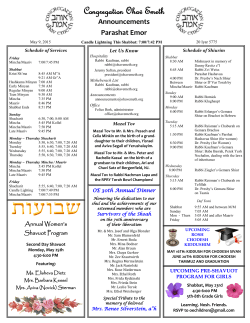Announcements Parashat Emor