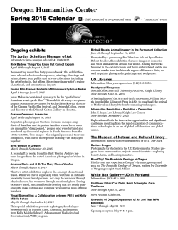 Spring 2015 calendar - Oregon Humanities Center