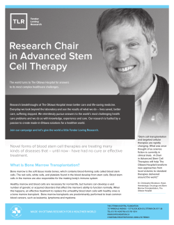 Research Chair in Advanced Stem Cell Therapy