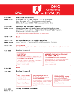 Program Agenda - Ohio AIDS Coalition