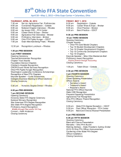 2015 Convention Schedule