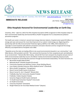 Ohio Hospitals Honored for Environmental Leadership on Earth Day
