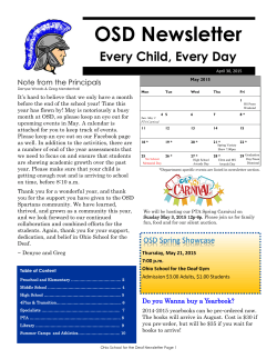 April Newsletter - Ohio School for the Deaf