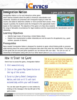 Teacher Guide for Immigration Nation