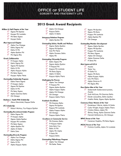 2015 Greek Award Recipients