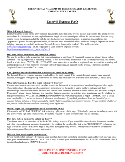 Emmy Express FAQ - NATAS Ohio Valley