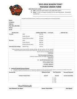 2015-2016 season ticket package order form