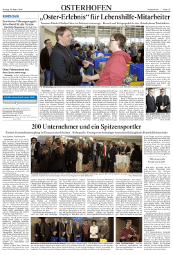 gesamter Artikel in der Osterhofener Zeitung, 20.03.2015, S. 27