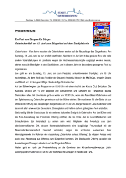 Pressemeldung zum Osterhofener BÃ¼rgerfest 2015.