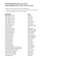 2014 OHSAA Softball State Tournament Approved Media List as of