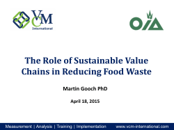The Role of Sustainable Value Chains in Reducing Food Waste