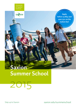 Saxion Summer School 2015