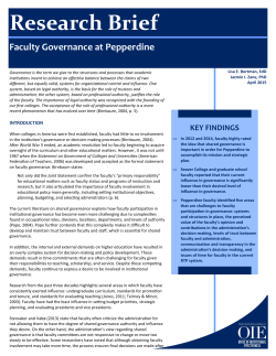 Faculty Governance - Office of Institutional Effectiveness