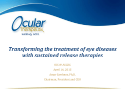 Transforming the treatment of eye diseases with sustained release