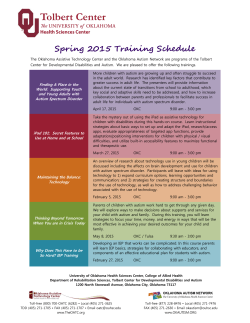 Spring 2015 Training Schedule
