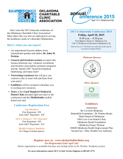Here`s what you can expect! OCCA Statewide Conference 2015