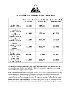 2015-2016 OMS Tuition Rates