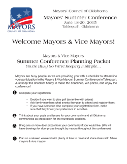 Welcome Mayors & Vice Mayors!