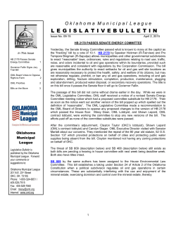 Legislative Bulletin 09-15 - Oklahoma Municipal League