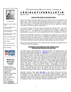 Legislative Bulletin 14-15 - Oklahoma Municipal League