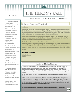 THE HERON`S CALL - Three Oaks Middle School