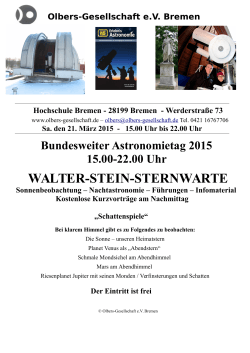 Bundesdeutscher Astronomietag - Olbers
