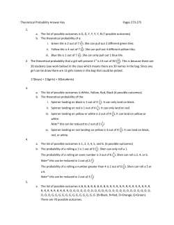 Theoretical Probability Answer Key Pages 273-275