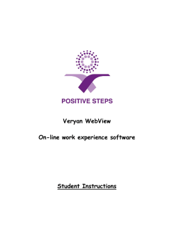 Veryan WebView On-line work experience software Student