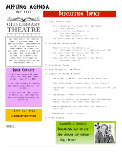OLT Agenda May 2015 - Old Library Theatre