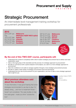 Strategic Procurement - Procurement and Supply Australasia