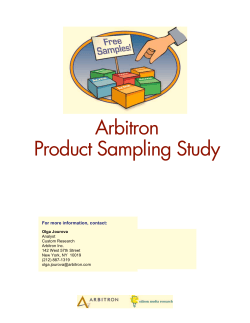 Arbitron Product Sampling Study