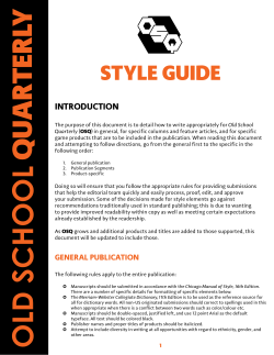 Style Guide - Old School Quarterly