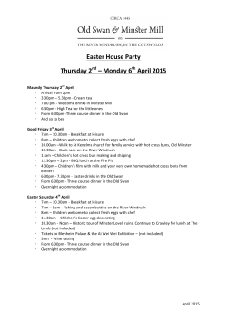 Easter House Party Thursday 2nd â Monday 6th April 2015