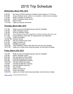 2015 Competiton Schedule Packet