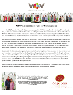 WOW Ambassadors: Call for Nominations