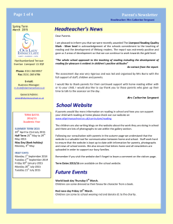 Parents Newsletter March 2015 - Our Lady Immaculate Catholic